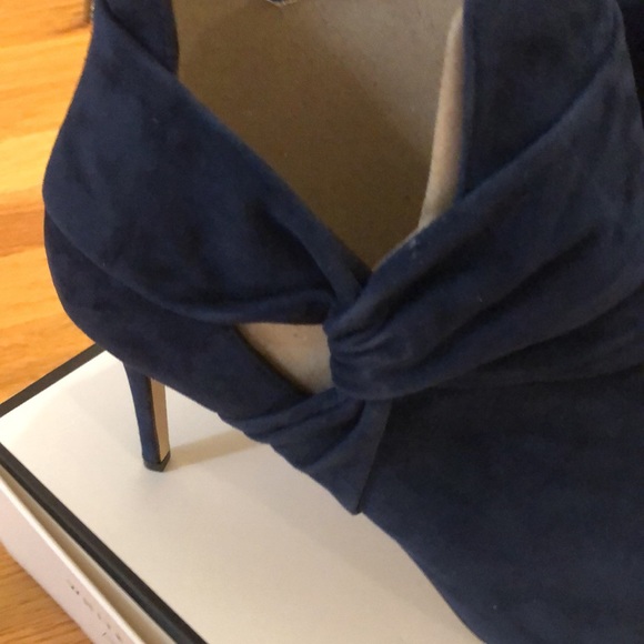 Blue Suede Stiletto Booties - Picture 2 of 6